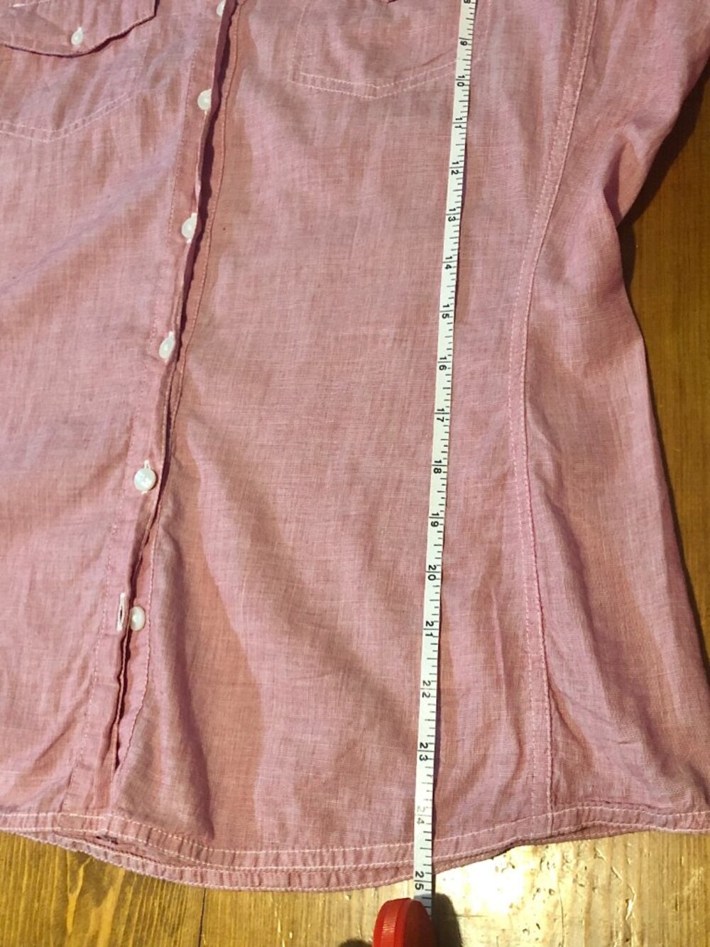 Vtg Y2K Converse M One Star Dusty Rose Chambray Utility Shirt RollTab Sleeve - Picture 6 of 7